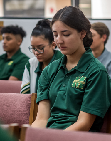 Girls in Classroom at Bishop Machebeuf High School